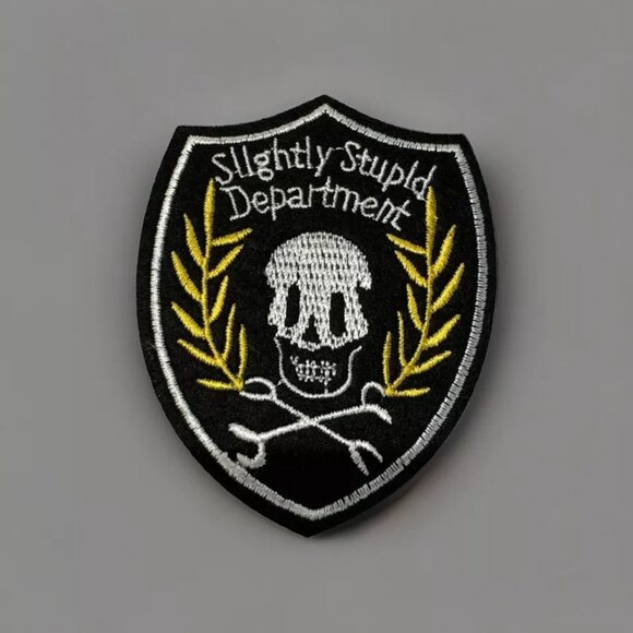 Slightly Stupid Department Iron On Patch - Picture 1 of 3